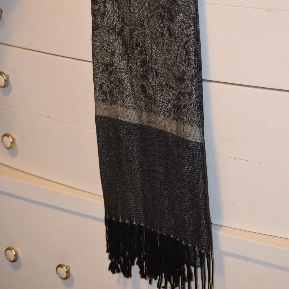 Final Price -  NWT Soft Black Fringed Wrap